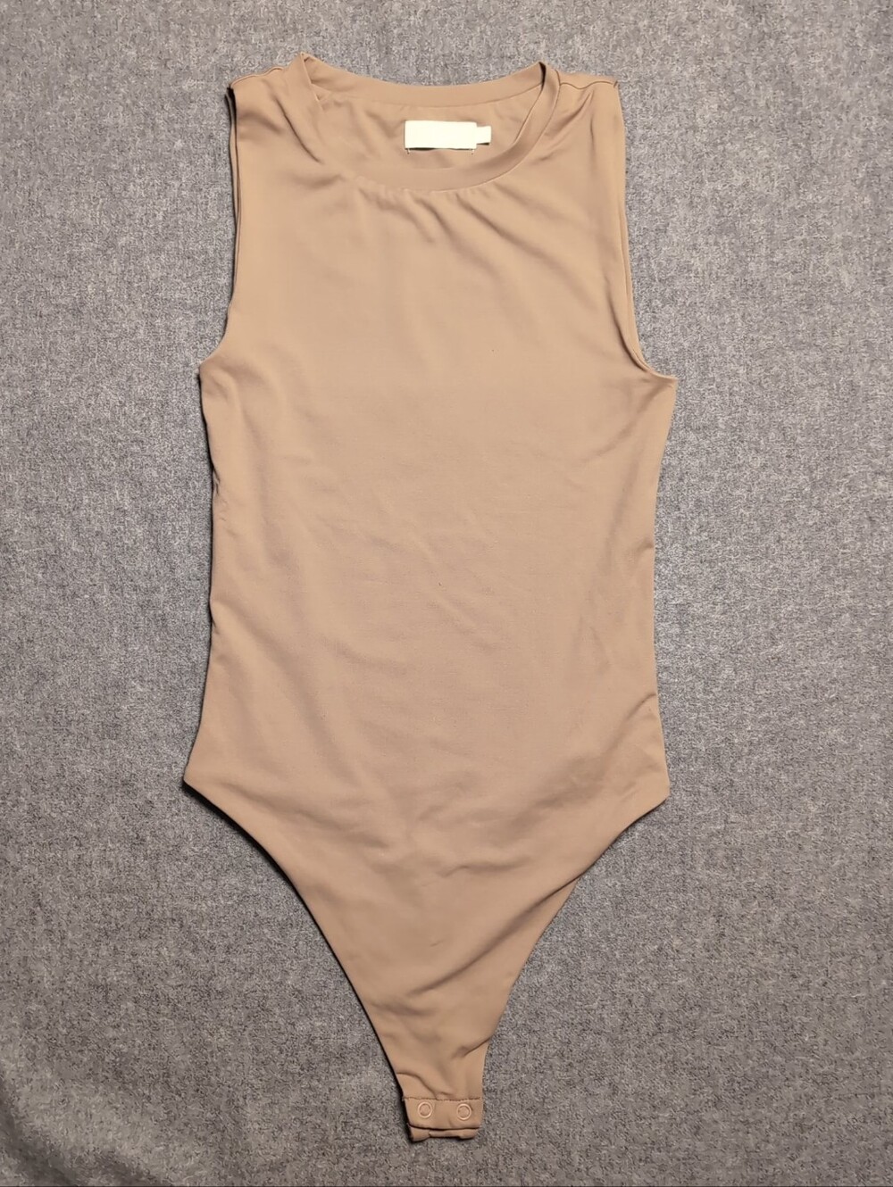 Meshki Sleeveless And Thong Bodysuit XS Tan Sexy Lounge Minimalist EUC